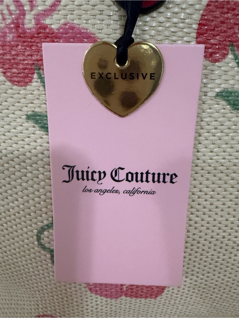 NWT Juicy Couture JUICY PARADISE Cherry Tote Bag Cherry Heart Bag Charm - Picture 7 of 8